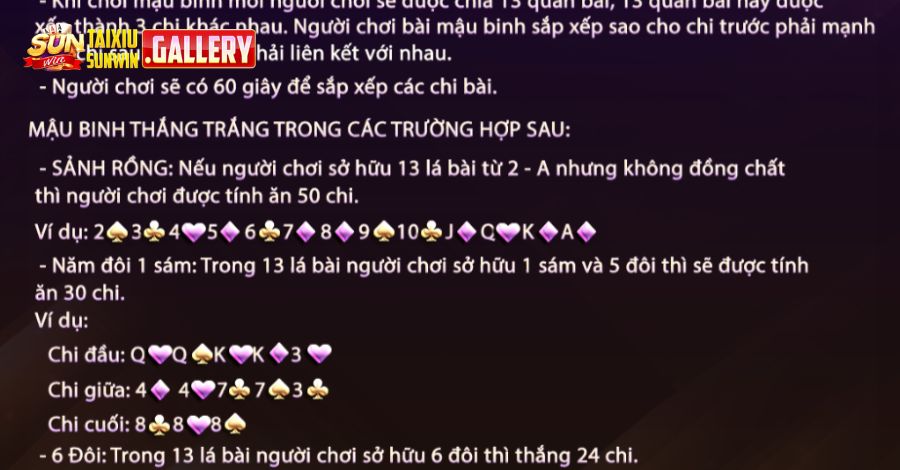 Những thuật ngữ trong game bài mậu binh tài xỉu sunwin