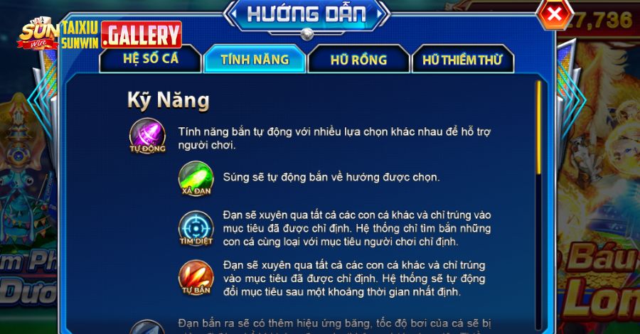 Những tính năng thông minh trong vua săn cá